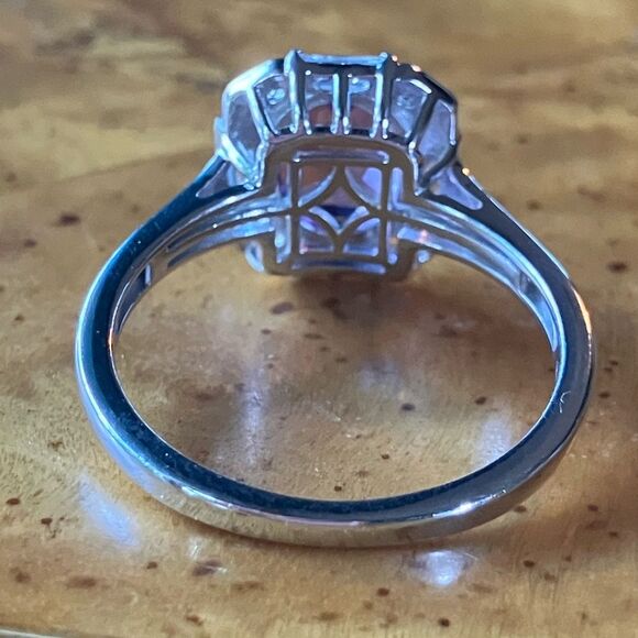Moroccan Amethyst Sterling Silver Art Deco Ring Size 10 - Picture 5 of 9